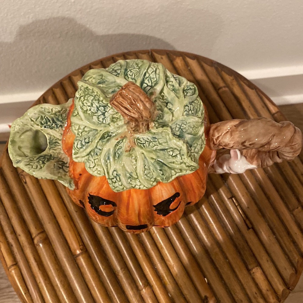 Vintage Fitz & Floyd Omnibus Halloween Pumpkin Pitcher 1989 - Picture 3 of 5